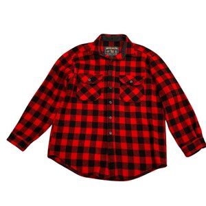 Woolrich Heavy Buffalo Plaid Shirt, Black Red, L